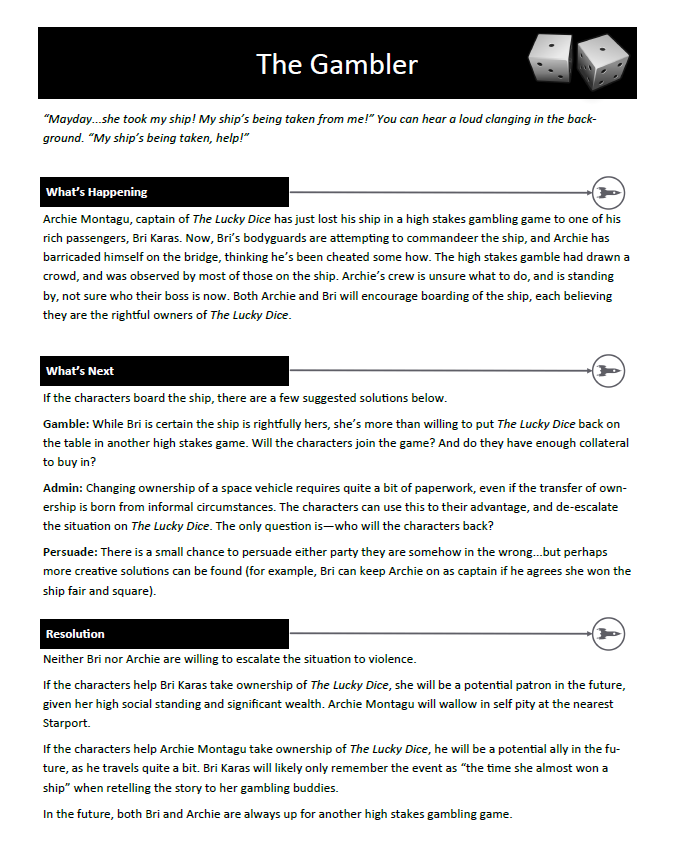 Gambler Encounter for Distress Calls