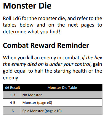 Fantasy Civ Solo Monster Die Rules