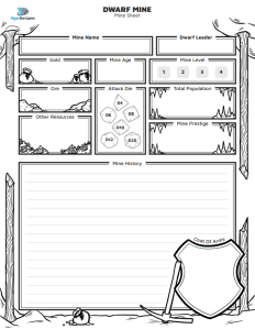 Dwarf Mine Mine Sheet