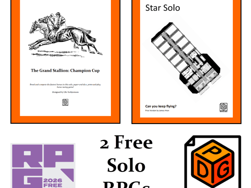 2 Free Solo RPGs for Free RPG Day&nbsp;2026