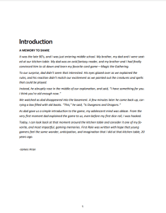 First Role Introduction