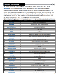 Security Index Page - Distress Calls