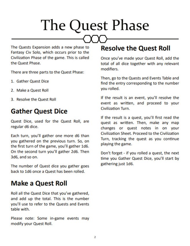 Preview - New Phase from the Fantasy Civ Solo Quests Expansion