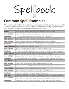 Common Spells - Your First Spellbook